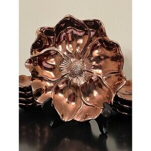 Set of 8 Cerametale Ambiance Figural Magnolia Dessert Plate